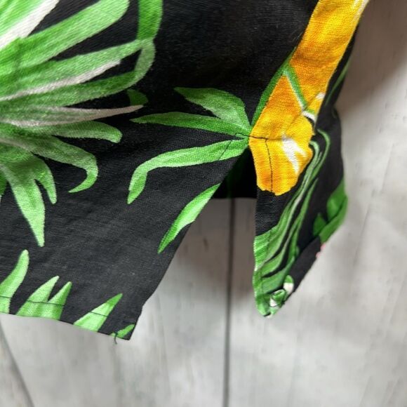 Lauren Ralph Lauren Tropical Floral Linen Mandarin Jacket Hibiscus Resort Boho - Picture 8 of 14